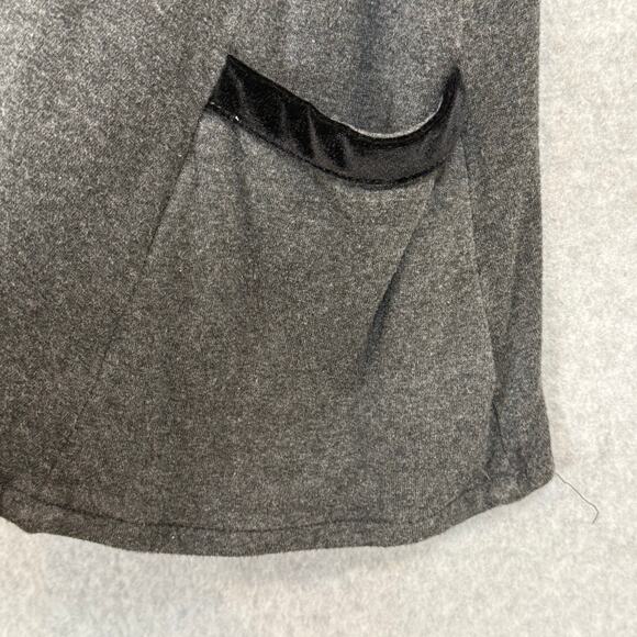 Goddess Gear Tunic Size L Bamboo Blend Stretch Minimalist Lagenlook Velvet Trim - Picture 5 of 11